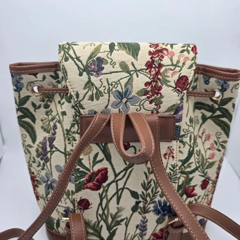 Tapestry Floral Backpack Witchy Moth Cottagecore Fairycore Grandmacore Botanical